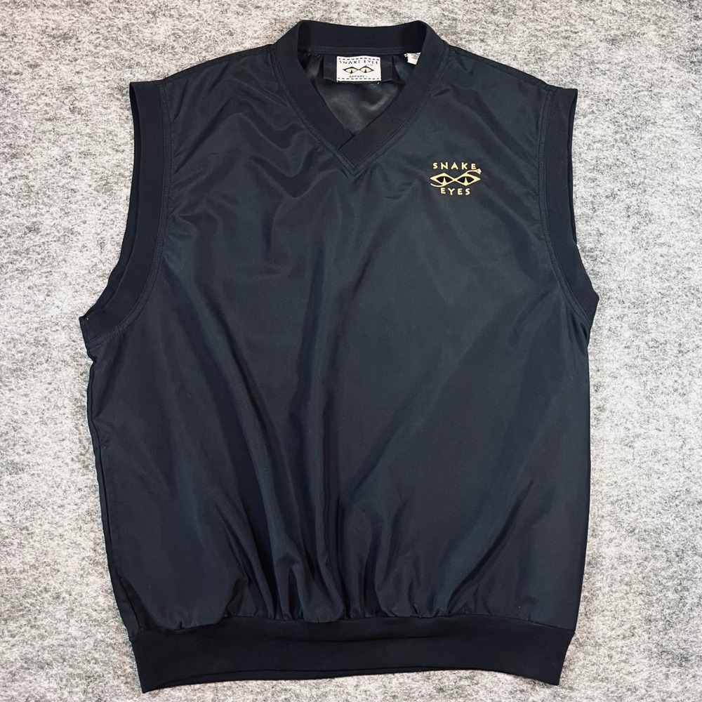 Snake Eyes Wind Vest Mens XL Black V-Neck Golf Pullover Athletic Sports Layering